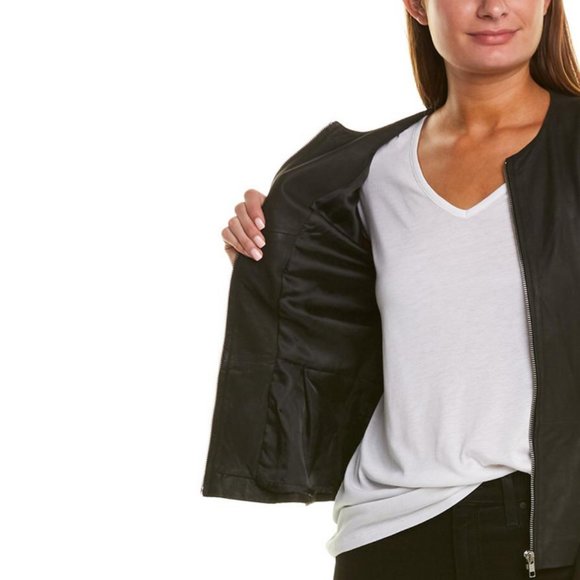 BB Dakota Clary Leather Jacket Black Size S - Picture 3 of 3